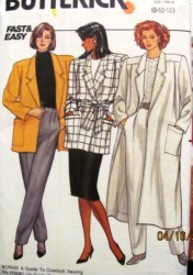 4247 LOOSE UNLINED BOXY YOKE COAT, JACKET,BELT PATTERN 8-12