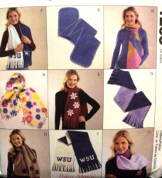 4263  MCCALLS FLEECE 8 DECORATED APPLIQUED SCARVES PATTERN UNCUT