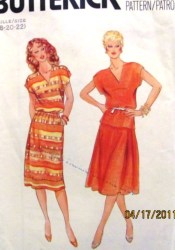 4268 BUTTERICK CAP SLEEVE ELASTIC WAIST DRESS, TOP, FLARE SKIRT PATTERN 18-22 OR 12-16 CHOICE uncut