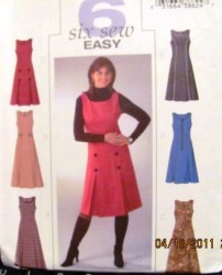 4282 6  SEMI FIT A-LINE SLVLSS DRESS LENGTHS PATTERN 16-22,8-14