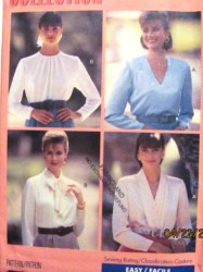 4292 L.S. PULLOVER/BK BUTTON BLOUSE,SCARF EZ PATTERN 6-10,12-16