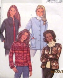 4293 EZ BUTTON JACKET POCKETS OR NOT PATTERN XS-M,L-XL
