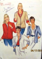 4297 1970s REVERSIBLE LS ZIPPER/ OPEN JACKETS PATTERN 12-16