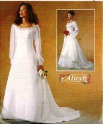 4300 ALICYN EMPIRE SHAPED BRIDAL DRESS PATTERN 8-14,10-16