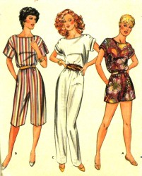 4301 BUTTERICK LOOSE SS JUMPSUIT ELASTIC WAIST 3 LENGTHS PATTERN 12