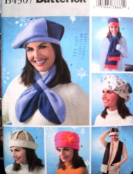 4307 CONTRAST FLEECE BUCKET, TAM HATS, SCARVES PATTERN S-LG