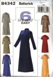 4342 6 EZ SS-LS MANDARIN A-DRESS LENGTHS PATTERN 8-14, 16-22
