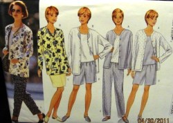 4346 SO EZ JACKET,SHELL TOP,SKIRT,PANTS,SHORTS PATTERN L-XL