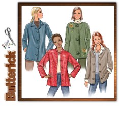 4353 LONGER UNLINED LOOSE FIT BUTTON JACKET PATTERN XS-XL