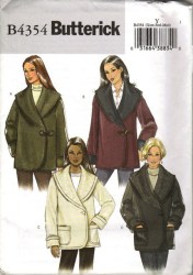 4354 EZ LOOSE LONGER JACKET FLEECE/SHERPA PATTERN 4-14