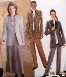 4357 LONG LAPEL JACKET,BIAS SKIRT,TAPER PANTS PATTERN 14-20