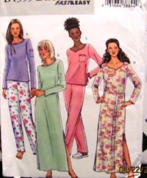 4359 COZY NIGHT GOWN, TOP, PJ PANTS PATTERN  L-XL