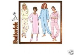 4360  Butterick NIGHTIME JUMPSUIT, TOP,  GOWN, PANTS,  SOCKS PATTERN 4-14