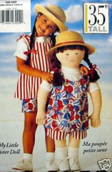 4366 35'' SISTER DOLL, IRON ON TRANSFER, CLOTHES 96 PATTERNS