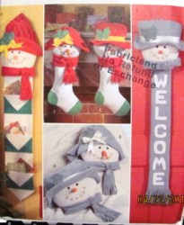 4368 SNOWPEOPLE  PILLOW, CARDHOLDR, STOCKING, GREETER PATTERN