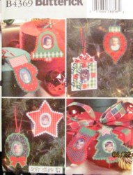 4369 NO SEW 8 FELT TREE PKG PHOTO ORNAMENTS SIZES PATTERN