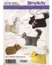 4376 ANIMAL POODLE,SCOTTY,CAT,BEAR BAG PATTERN