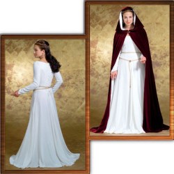4377 HOODI RENN FLR CAPE, GODET FLOOR FLARE DRESS PATTERN 6-20