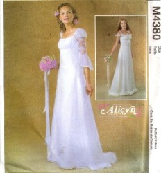 4380 MCCALLS LINED BRIDES/ MAID FLOUNCE GOWN, OVERSKIRT , TRAIN PATTERN 6-12, 16-22