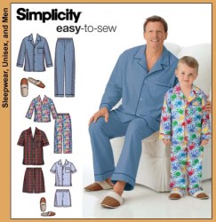 4381 FATHER,SON PAJAMA TOP,BOTTOMS LENGTHS,SLIPPERS PATTERN
