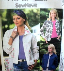 4385  MCCALLS COOL LS YOKE JEAN JACKET, APPLQUE, EMBROIDERY PATTERN 8-14 UNCUT
