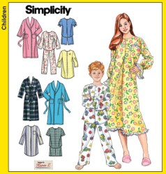 4388 CHILDREN'S UNISEX NIGHTSHIRT LENGTHS,PJS,ROBE PATTERN 7-14