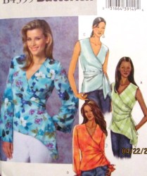 4395 EZ UNLINED WRAP SIDE TIE TOP SLVS OR NOT PATTERN 16-22,8-14