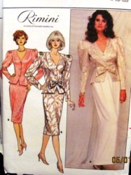 4398 LONG SLV PEPLUM BUTTON TOP,SKIRT LENGTHS PATTERN 8-12