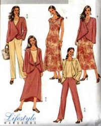 4402 SO EZ JACKET,SLVLSS FLR DRESS,TOP,BOTTOMS PATTERN 8-22 2 SZ