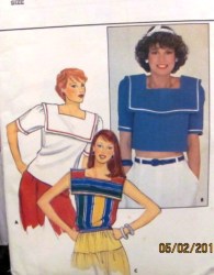 4402 70s SAILOR COLLAR TOPS CROPPED/SLVS OR NOT PATTERN 8