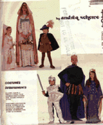 4404  MCCALLS RENNAISANCE  KING, QUEEN, KNIGHT, MAID PATTERN KID, ADLT XS, S,, L CHOICE