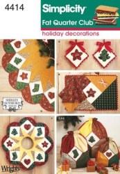 4414 FAT QUARTERS LINENS, WREATH, TREESKIRT, ORNAMENT PATTERN