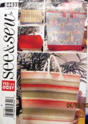 4431 EASY ECONOMY SHAPED CONTRAST TOTE BAGS PATTERN