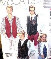 4437 LINED MALE BUTTON VEST, MS OVERSIZE VEST PATTERN SM