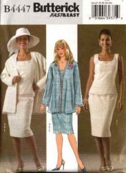 4447 EZ OPEN DOLMAN JACKET,FRINGE,TOP,SKIRT PATTERN 8-22