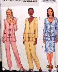 4466 SO EZ TIER PEPLUM TOP, PANTS, SKIRT PATTERN 16-18