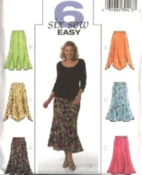 4470 BUTTERICK 6 EZ ASYMMETRIC/ GODET/ REGULAR SKIRT PATTERN 18W-24W UNCUT