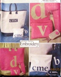 4473 MONOGRAM EMBRDRY TOTES,COSMETIC/EYEGLASS CASE,FOB PATTERN