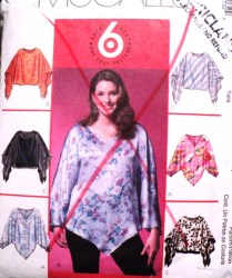 4473 6 EZ PONCHO TYPE PULLOVER SHAPED TOPS PATTERN 26W-32W