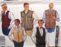 4484 Butterick SO EZ 1989 MEN'S CARGO OR TUX VEST PATTERN XS-M, L-XL choice uncut