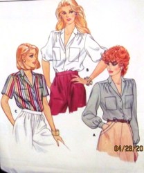 4496 LOOSE 70S SS-LS YOKE BLOUSE PATTERN 18-22