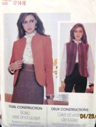 4505 DUAL CONSTRUCT OPEN JACKET, VEST 70S PATTERN 12-16