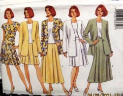 4506 EZ BUTTERICK JACKET, CAP TOP, PLEATED SKIRT LENGTHS ,SHORTS PATTERN 6-10, 12-16 or 18 - 22 choice uncut
