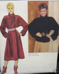4506 BUTTERICK DOLMAN WRAP COLLAR COAT OR JACKET EZ PATTERN 10, 12