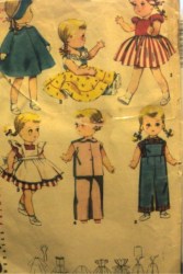 4509 50s 14'',22-23'' SAUCY WALKER DOLL COAT HAT DRESS PJS PATTERN