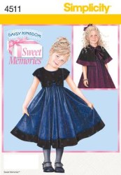 4511 DAISY KINGDOM  SS TIED FLARE DRESS,CAPELET PATTERN 3-6
