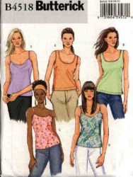 4518 EZ PULLOVER STRAPPY CAMI TOPS LENGTHS PATTERN 14-20