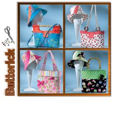 4532 Butterick CUTE BUCKET SUN HATS, MATCHING TOTE BAGS PATTERN XS-L