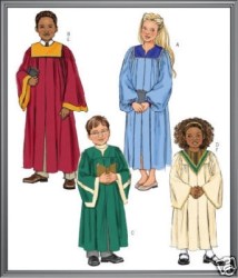 4542  Butterick CHILDREN'S ZIPPY CHOIR ROBE, COLLAR PATTERN 7-12 Uncut M-L