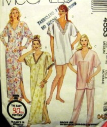 4553 MCCALLS 90 MINUTES LONG DOLMAN CAFTAN ,TOP,  PANTS PATTERN 14-16